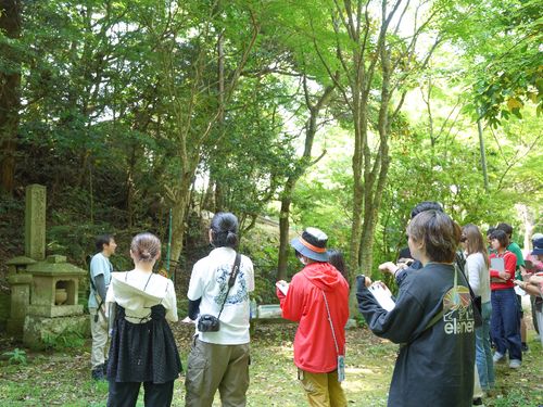 研修中、フィールドワークのようす