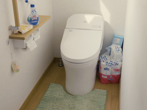 水洗に改修済みのトイレ。気持ちよく利用できそう。