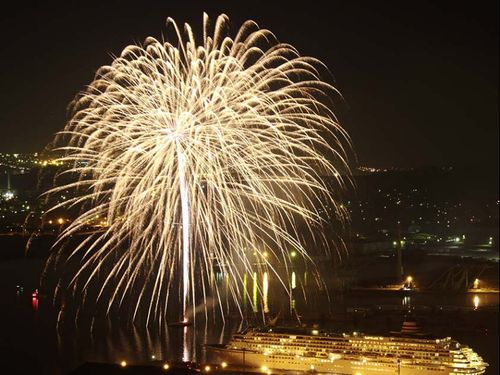 室蘭港まつりの花火は圧巻