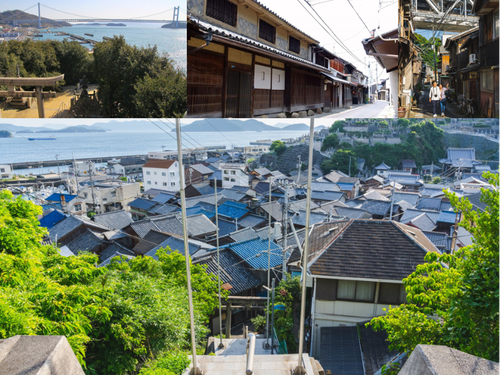 下津井エリアの風景（瀬戸内海 × 町並み保存地区です！）