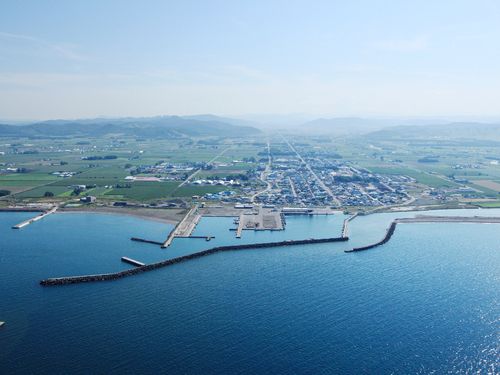 空から見た湧別町。この町全体も教材です。
