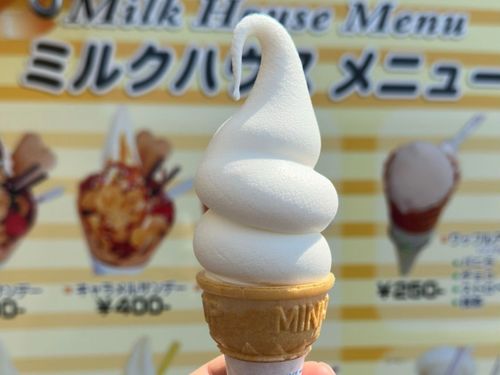 丸口のソフトクリームは星形よりもなめらかな口当たり