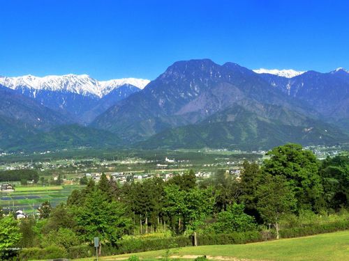 池田町から見える北アルプスの景観