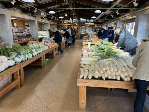 新鮮な野菜が並ぶ道の駅。お昼には売り切れてしまうことも！