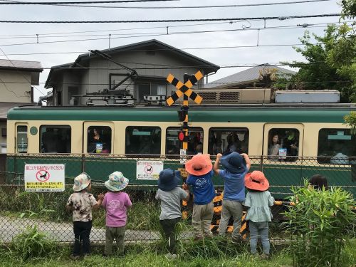 江ノ電が見えるスポットも人気の散歩先