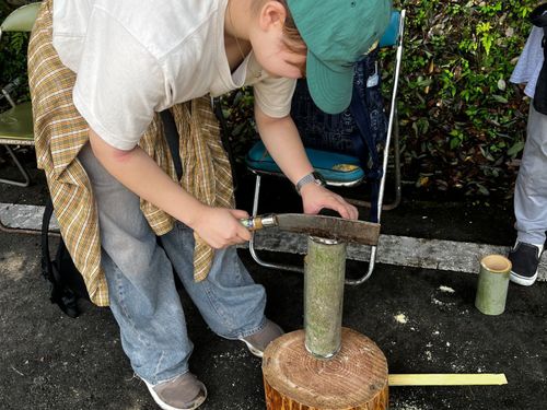 去年の竹で器を作りました