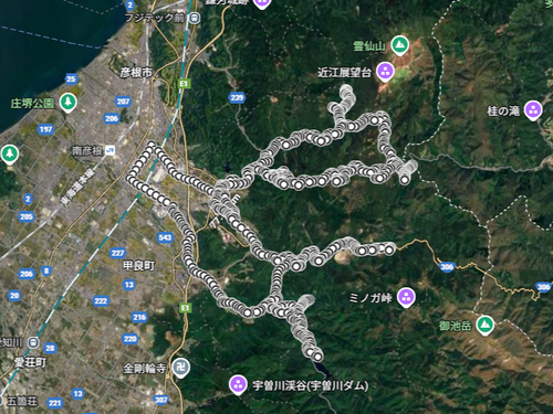 巡ったコースをGoogleマップに落とし込むと・・・