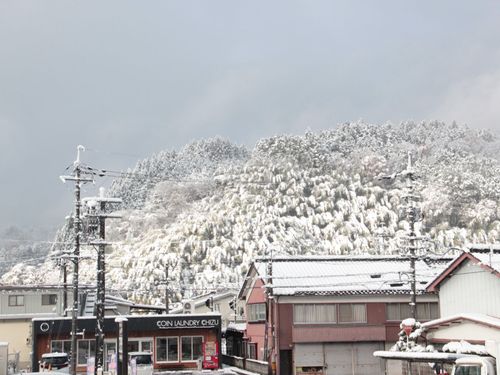 冬景色な智頭町。防寒対策必須です