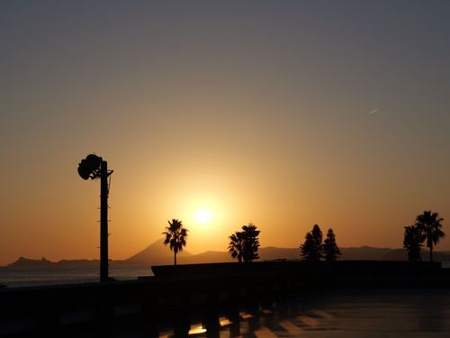 錦江町から見える夕陽は絶景です