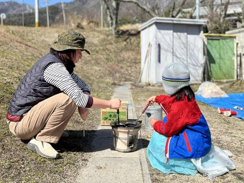 小松プレーパーク名物、べっこう飴作り