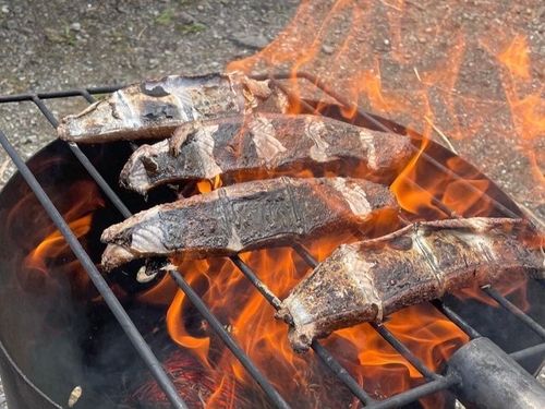 カツオは藁で焼くがやき！