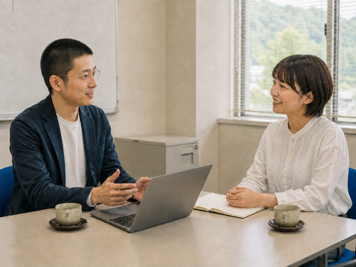 毎月の定期面談。活動のことも暮らしのことも話します。