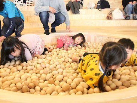 長門おもちゃ美術館内「木のたまごプール」