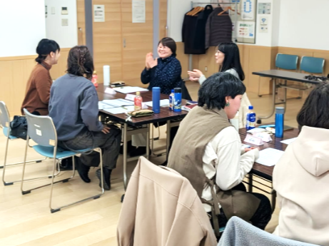 研修中も話が弾みます
