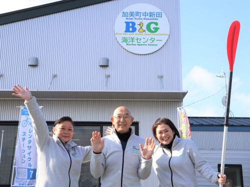 安全安心なカヌー指導を行っている加美町中新田B＆G海洋センターのスタッフの皆さん
