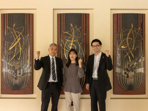 福井県文化振興事業団の黒田参事（左）東さん（中）福井県庁文化課の前田さん（右）