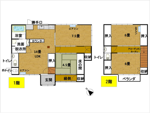 物件により間取りは様々。