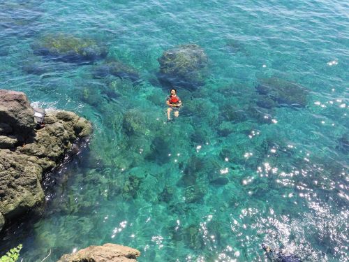 島の南側の海は透明度も抜群！