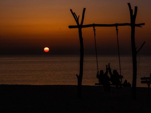 ある夕方の夕日ヶ浦ビーチ