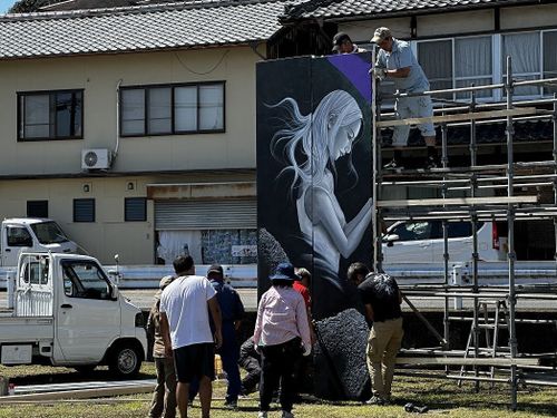 くどやま芸術祭の準備風景📸