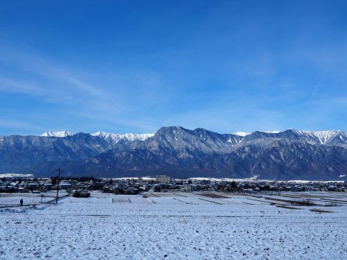 雪が降ったときの池田町（１月）