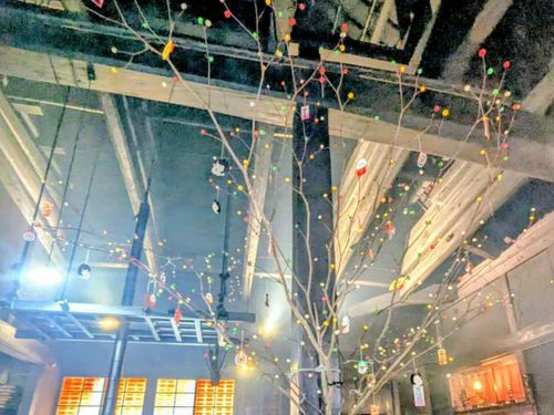 気仙大工左官伝承館にて、小正月行事みずき団子の展示