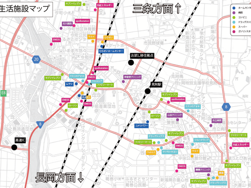 見附市の生活施設マップ