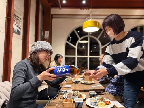 夜は日本酒で乾杯！