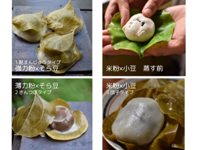 「１麩まんじゅうタイプ」「２きんつばタイプ」「３団子タイプ」
