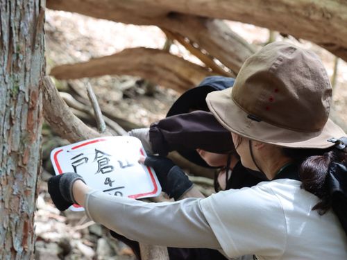 ただ登山するだけでなく登山道の看板設置も実施。