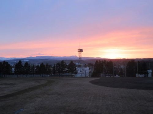 塾からの夕日