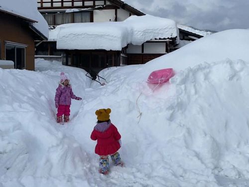 冬は雪の中で遊べます♪