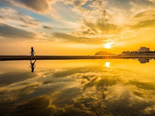 夕暮れの父母ケ浜