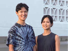 伊江村 堀将大さん 岐阜県出身／伊江村教育委員会、里美さん 愛知県出身／保育士