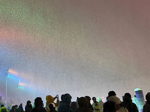 スキー場のライトアップ。