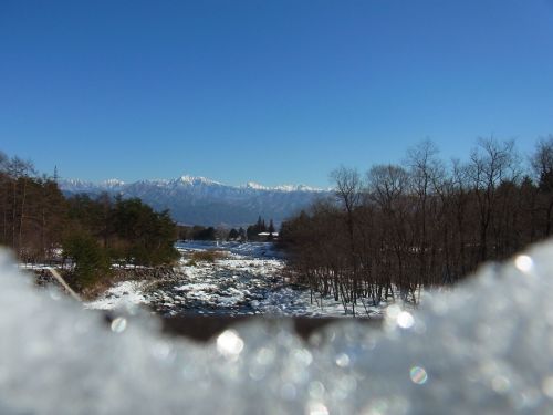雪のこまくさ橋（駒ヶ根高原）
