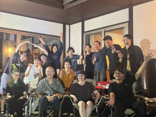 井波彫刻のお弟子さんたちとBBQ。ドイツ、ロシアから4人が井波で修行をしました