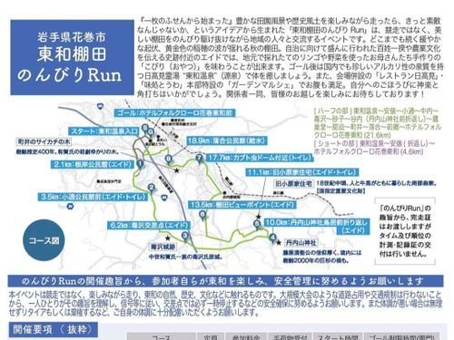 東和棚田のんびりRunは8か所のエイドを設けています。