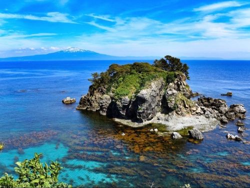 飛島から見る酒田の景色