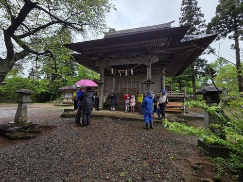 胡四王神社で休憩タイム