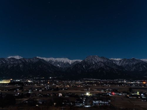 満月の夜の池田町（２月）