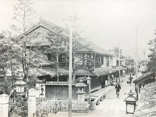 旅館が立ち並ぶ大正時代の湯田温泉の様子