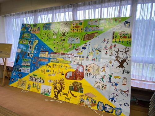 先輩協力隊が企画した「シンゴウムラアートプロジェクト」。会場は旧西越小学校！