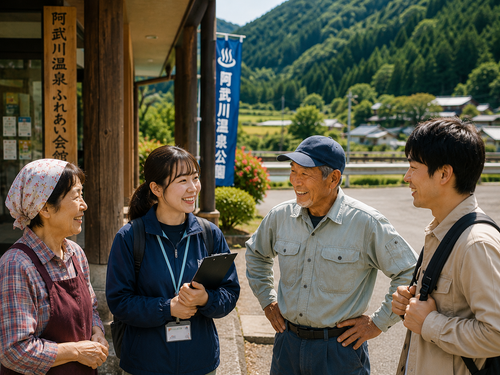 明るく優しい地域の皆さんと一緒に阿武川温泉公園を盛り上げてください。