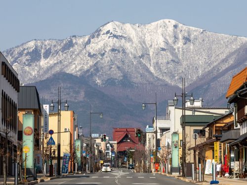 2月の市街地。温暖化の影響？雪の量は減ってます。