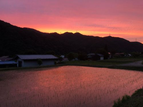 感動的な夕日も日常の風景です@伊那市長谷