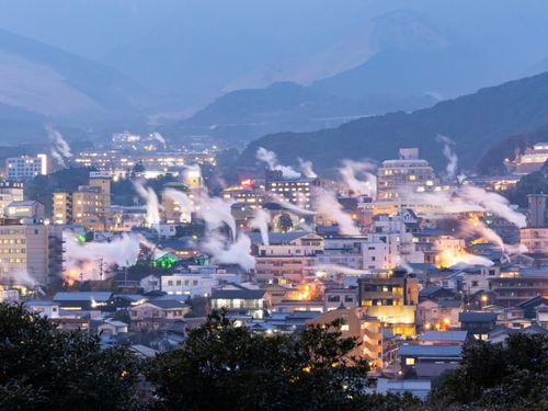 別府市の湯けむり
