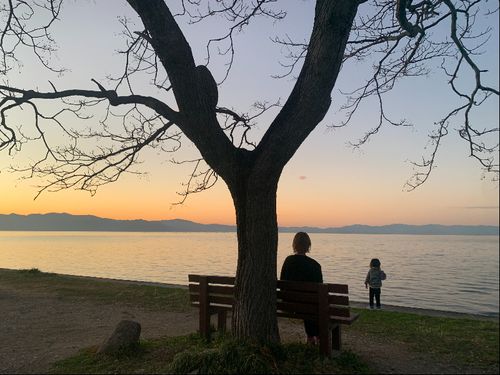 昨年は、夕暮れの琵琶湖も見に行きました〜!