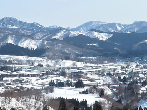 小国町中心部 冬