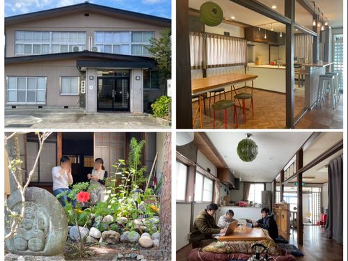 林屋の外観、中庭、リビング